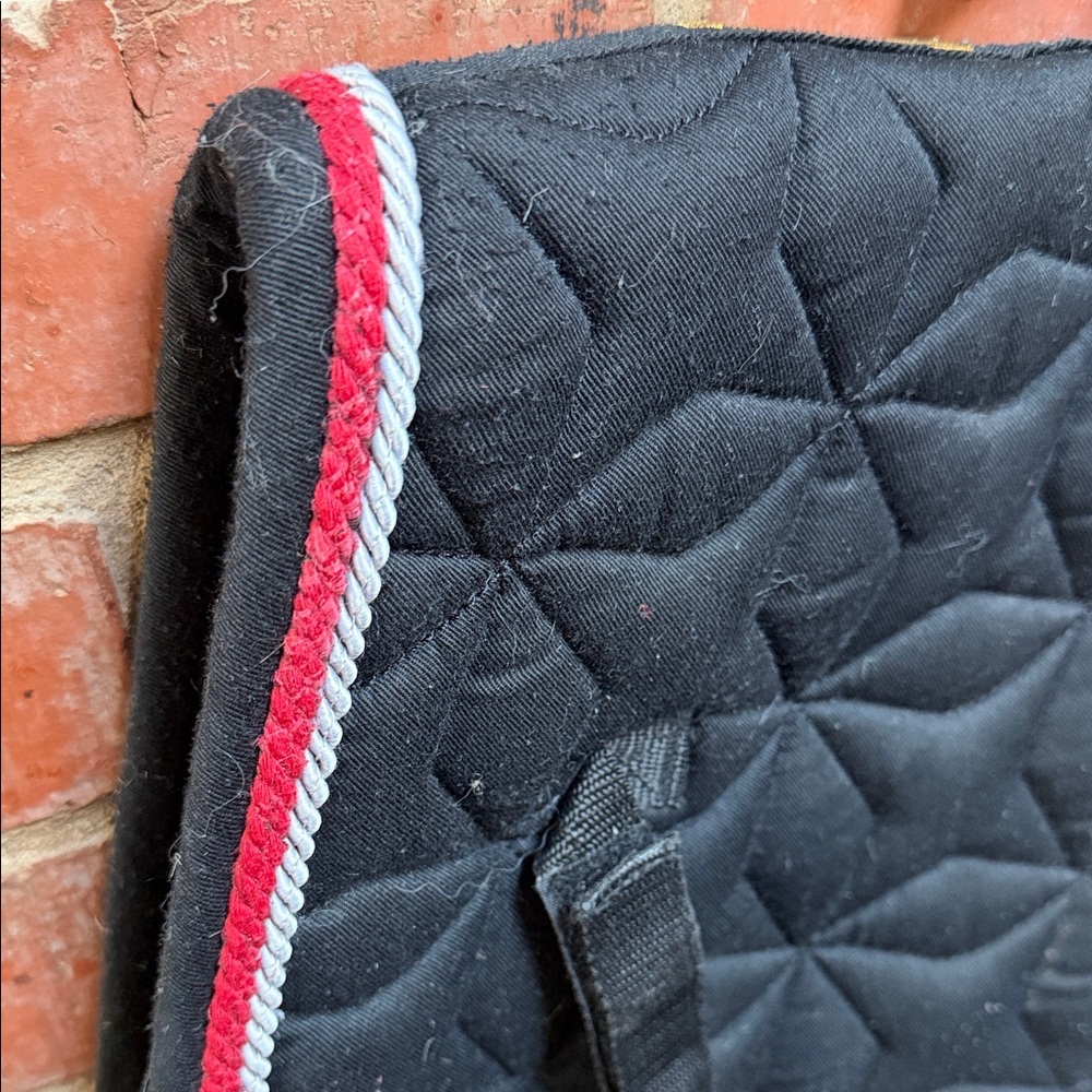 Roma Ecole Star Quilted Full Saddle Pad with Red and Gray Trim - Picture 6 of 9